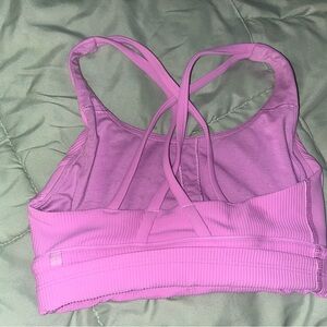 Pink strappy lulu sports bra